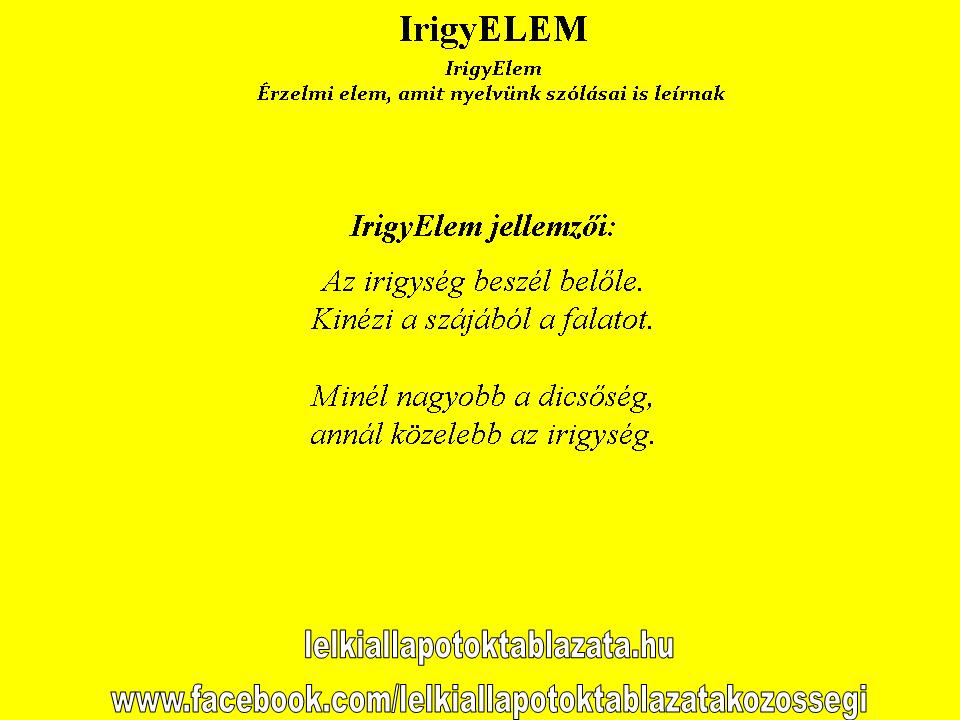 Irigység jellemzői