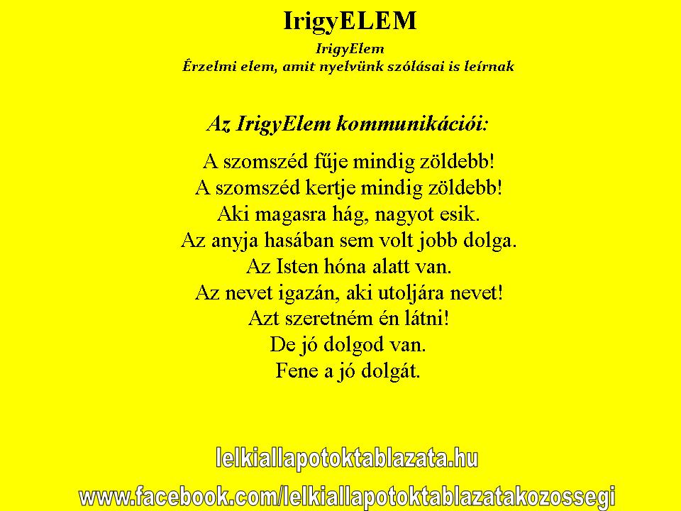 Az IrgyElem szólásai