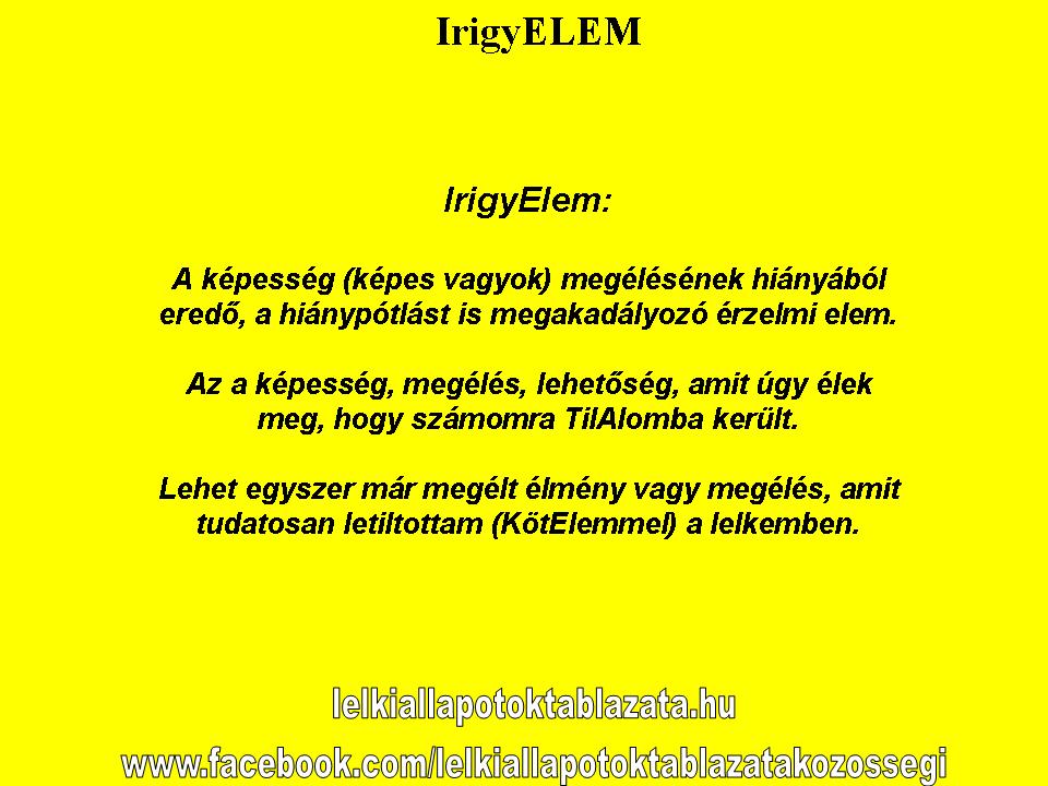 Az IrigyElem meghatározása